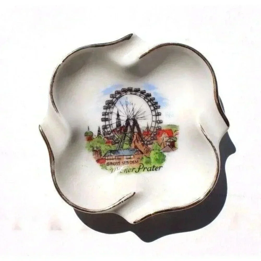 Vintage Porcelain Ashtray Gruss Aus Dem Wiener Prater ASHTRAY / RING Dish